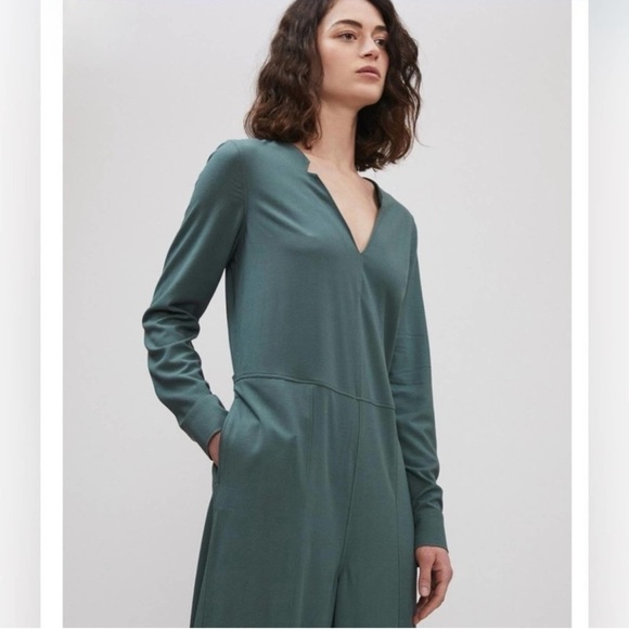 Billy Reid V neck jumpsuit new with tags size M green anthropologie - Picture 2 of 9